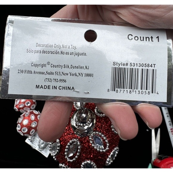 Everything Christmas, Decorations by Country Silk Red & Silver Lot Of 12 New! - Picture 11 of 12